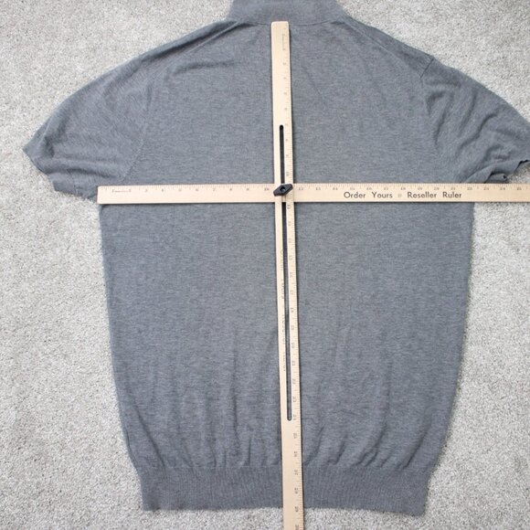 Suitsupply Polo Shirt Mens XL Gray Pure Cotton Short Sleeve w/ Chest Pocket - Picture 10 of 13